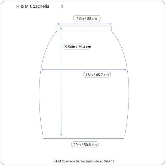 H & M Coachella Denim Embroidered Skirt Size 4 - Picture 4 of 6